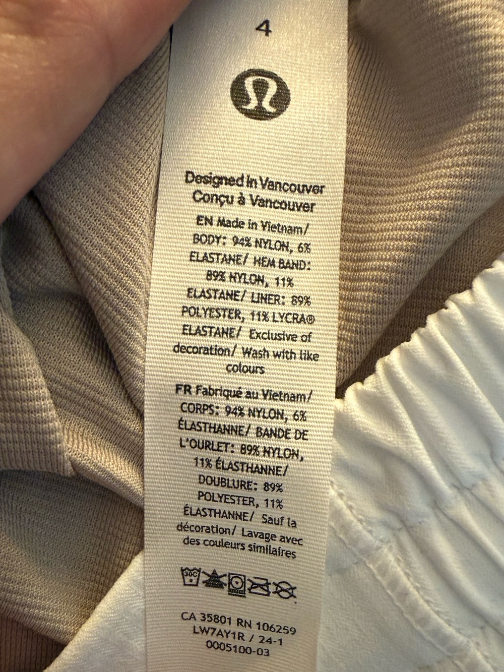 Lululemon Hotty Hot High-Rise Lined Shorts White Running Athletic Size 4 - Picture 10 of 13